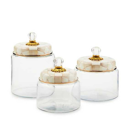 Mocha Check - Canister glass large