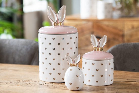 Hearted bunny jar - S