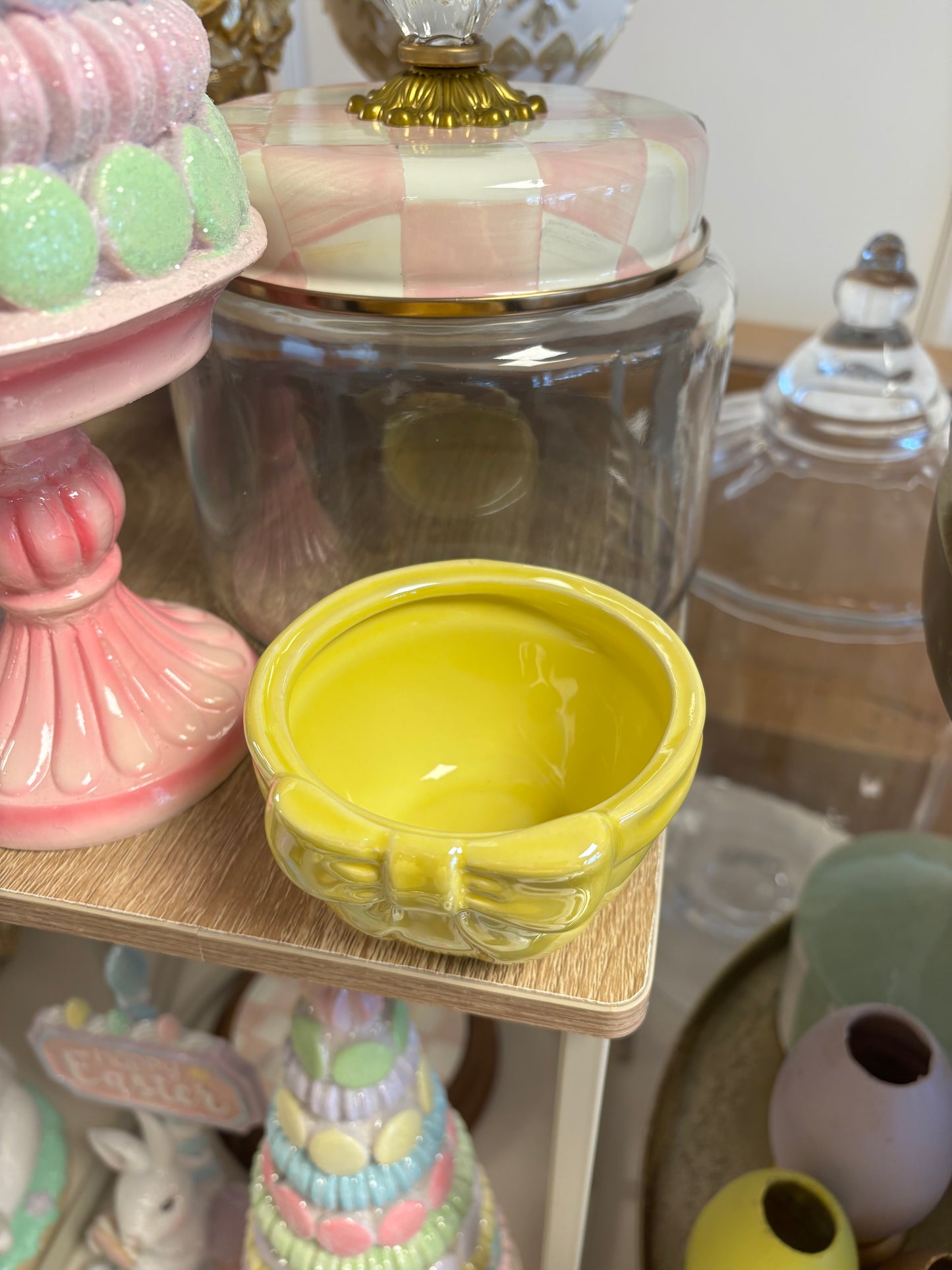 Bow jar - pastel geel