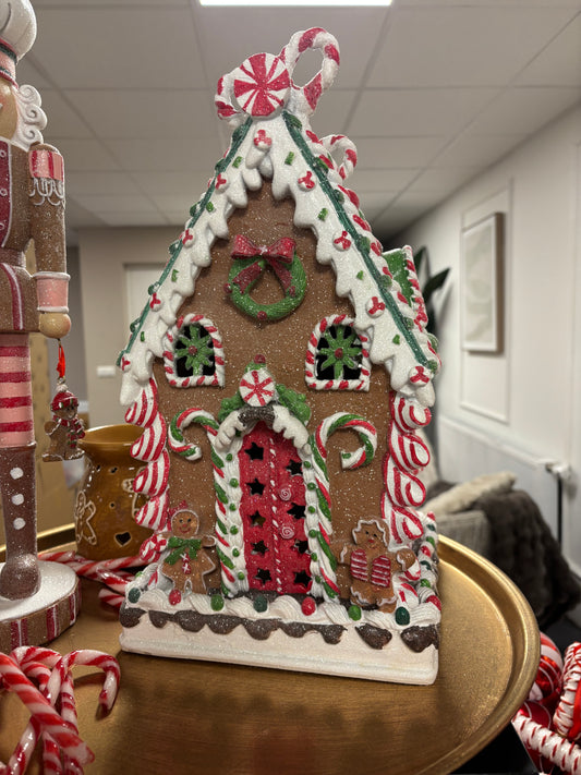 Big lighted gingerbread house