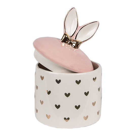 Hearted bunny jar - S