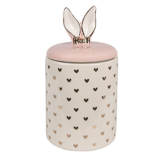 Hearted bunny jar - L