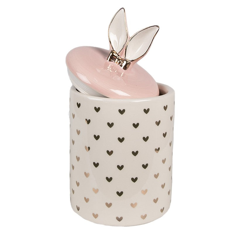 Hearted bunny jar - L